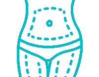 Illustration depicting targeted fat reduction areas on the body.